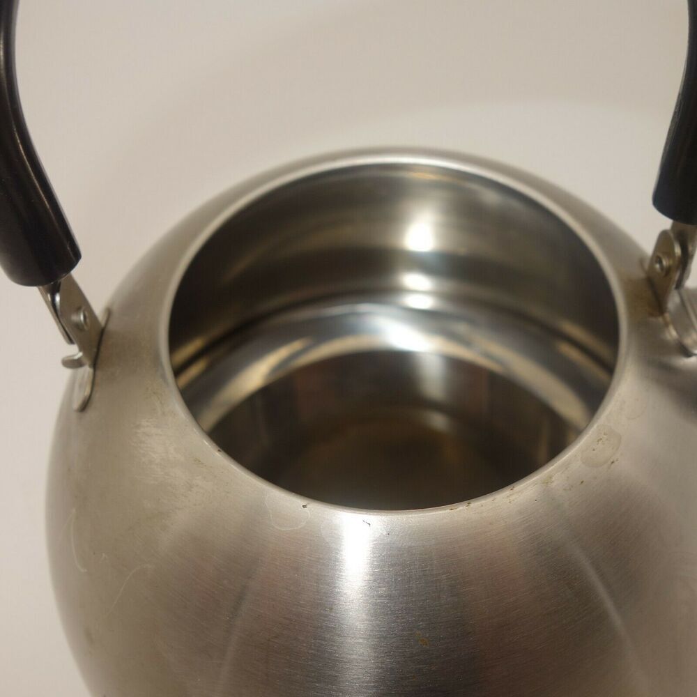 Vintage COPCO Whistling Tea Kettle Teapot Shiny Stainless Steel 1.5 Quart - Picture 7 of 7